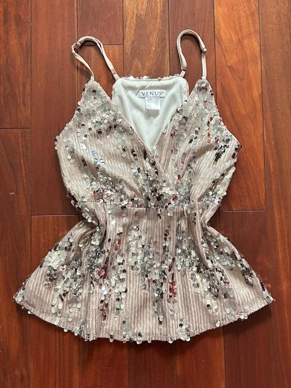 Venus Silver Sequin Cami Top